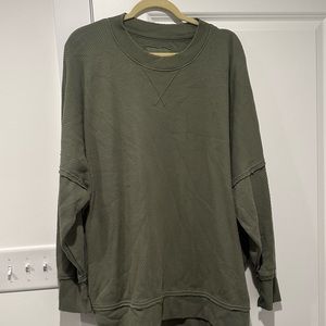 Aerie xl crew neck sweatshirt in olive